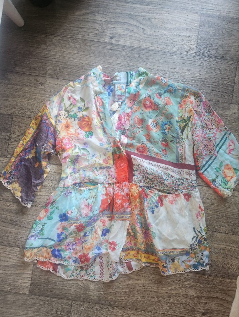 NWT Johnny Was Otti Tia Floral Patchwork Kimono Size Large - Picture 3 of 11